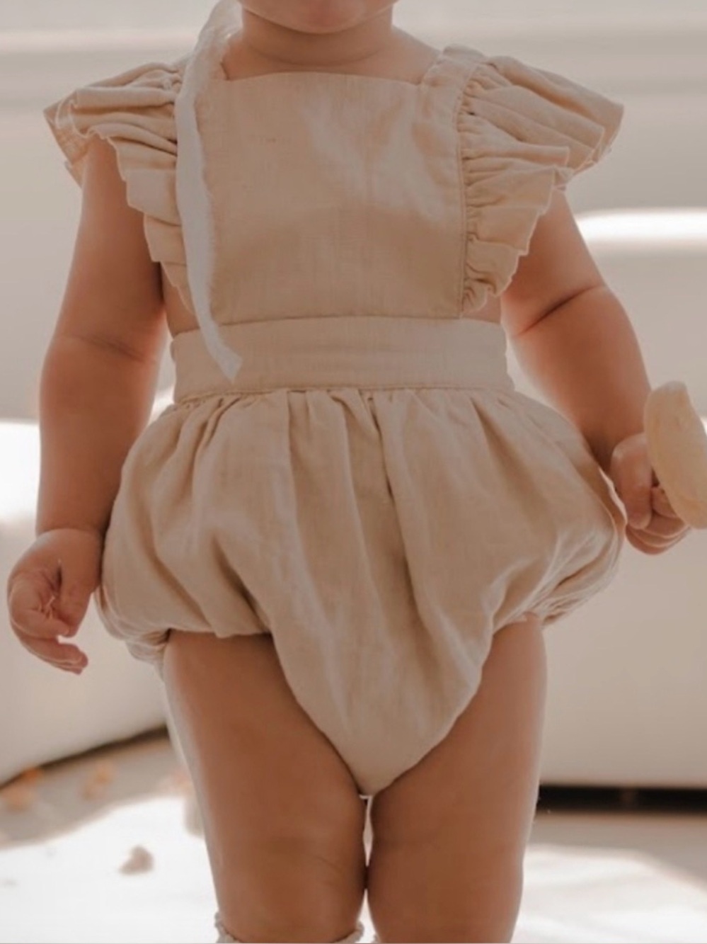 OAT Linen Flutter Sleeve Bloomer Romper